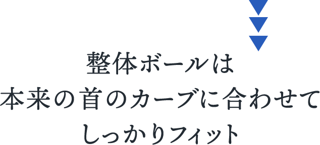 整体ボールは、本来の首のカーブに合わせてしっかりフィット